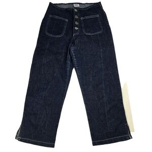 Vintage Joy Jeans‎ Womens Large Blue High Waisted Denim Pants Wide Leg USA 90s